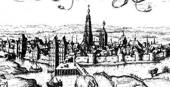 's-Hertogenbosch in de 16e eeuw (vanuit het Noorden)